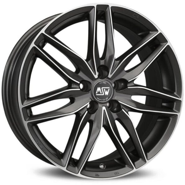 MSW 24 Matt Gun Metal Full Polished (Mgmfp) 6,5x15 4x100 ET43 CB63,3 60° 605 kg W1920550126