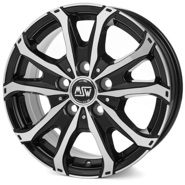 MSW 48 Van Gloss Black Full Polished 7x17 5x160 ET55 CB65,1 60° 1300 kg W19328009T56