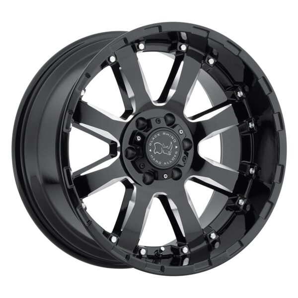 Black Rhino Sierra Gloss Black W/ Milled Spokes 10x22 6x139.7 ET-12 CB112,0 60° 1020 kg 2210SRA-26140B12