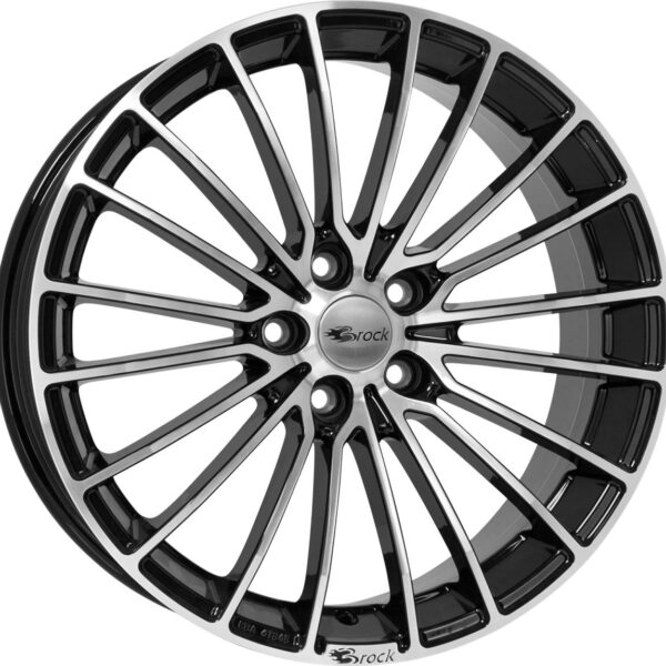 Brock B24 Schwarz Glanz Voll-Poliert (SGVP) 7x17 4x108 ET35 CB63,4 60° 600 kg 497944