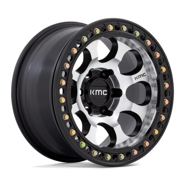 KMC KM237 Riot Beadlock Machined Satin Black Windows With Satin Black Ring 9x17 6x139.7 ET-38 CB108,0 60° 1133 kg KM237DB17906038N