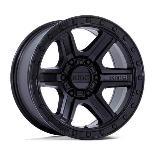 KMC KM551 Outrun Matte Black With Gloss Black Lip 8,5x17 5x127 ET18 CB71,5 60° 1133 kg KM551MB17855018