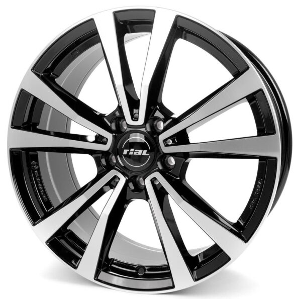 Rial M12X diamond-black frontpolished 9x20 5x112 ET48 CB66,6 R14 1000 kg M12X-902048MB13-1
