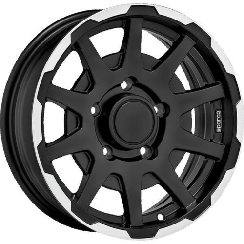 Sparco Dakar Matt Black Lip Polish 5,5×16 5×139.7 ET5 CB108,0 (No cap) 60° 500 kg W29080001TC3